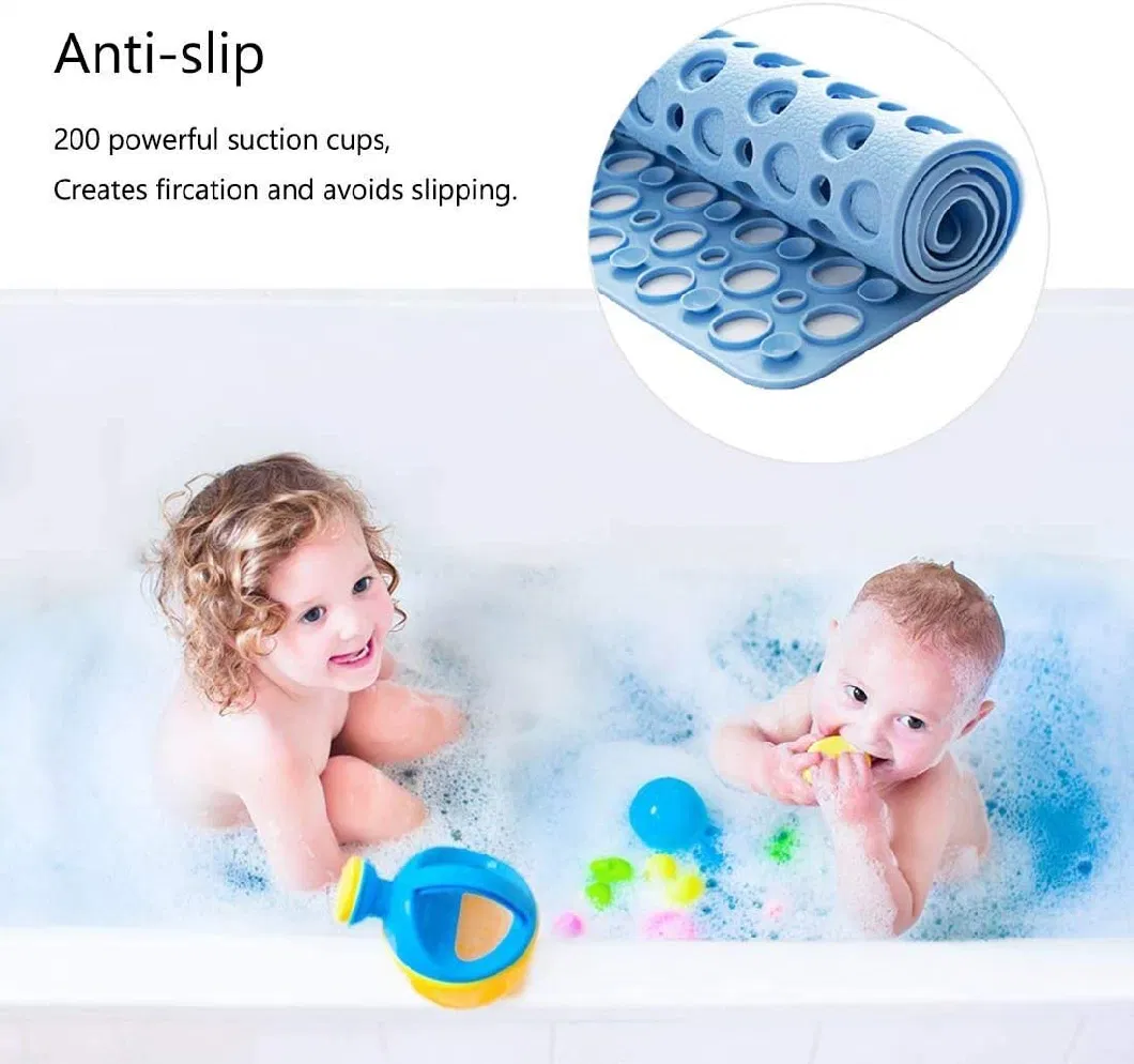Extra Soft TPE Bath Mat for Kids, Machine Washable Bathroom Shower Mat 30L X 17W Inch