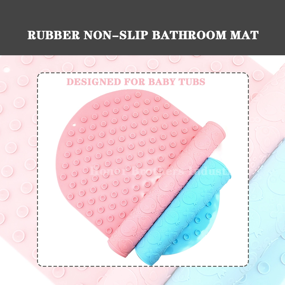 Custom Eco-Friendly Anti-Skid Non-Slip Silicone Rubber Baby Bathroom/Shower/Bath Tub Mat