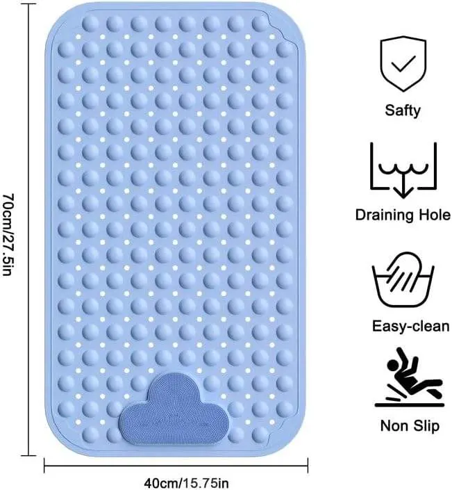 Customized PVC Thickened Anti-Slip Safety Bathtub Massage Cushion Shower Mat 2 in 1