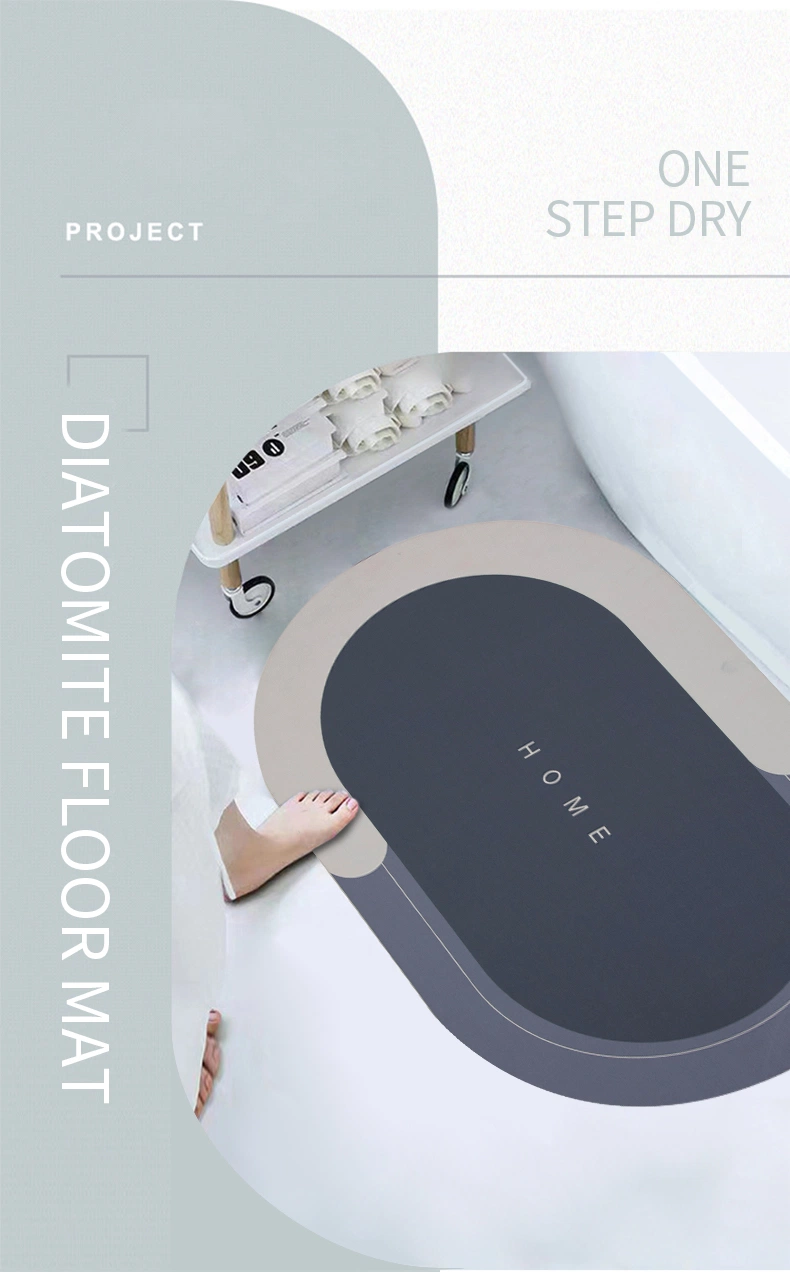 Comfortable Non Slip Absorbent Bathroom Rug Design Soft Quick Drying Bathroom Mat Wholesale Rubber Diatomite Bath