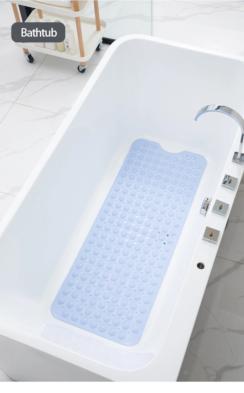 PVC TPE Non Slip Drain Hole Bathroom Rug Shower Massage Bath Mat