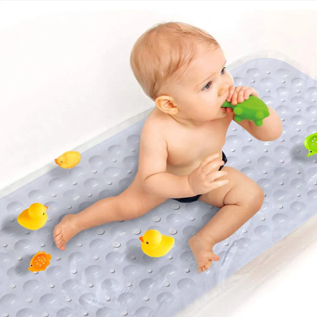 Extra Long PVC Non Slip Baby Bath Bathtub Mat Mat with Suction for Bathroom