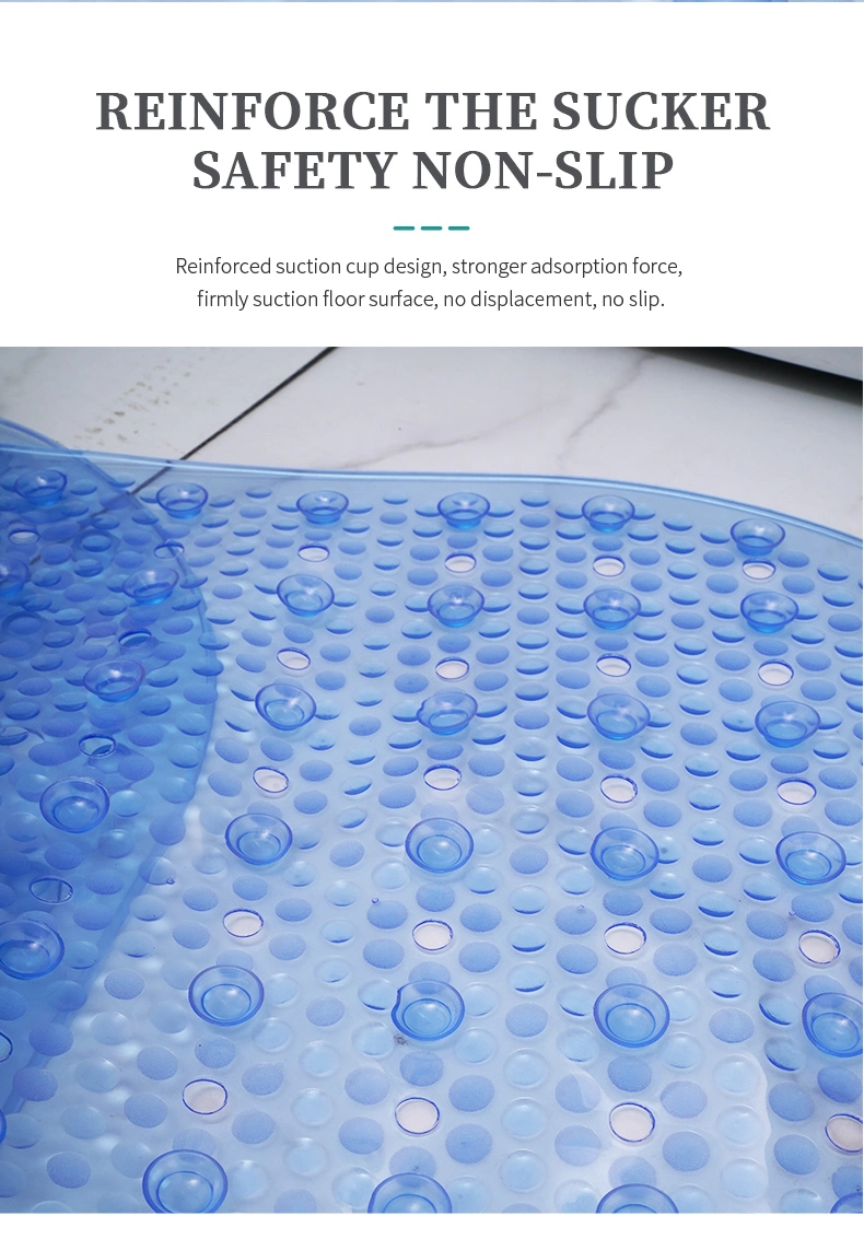 Designed Popular Anti Slip Waterproof PVC Loofah Shower Bath Mat