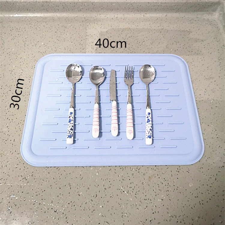 Silicone Drain Pad Dish Draining Mat Non Slip Drying Pad Dry Fast Sink Drying Mat for Kitchen