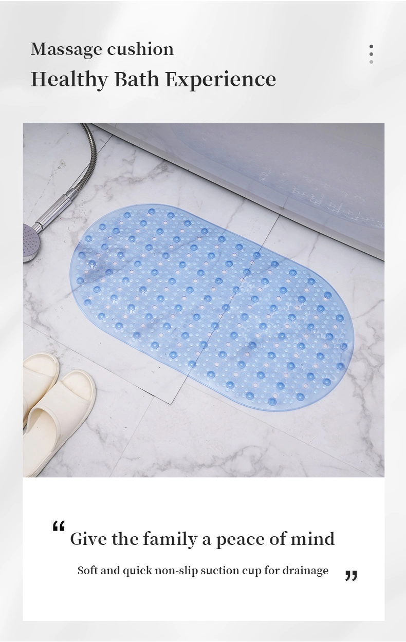 Designed Popular Anti Slip Waterproof PVC Loofah Shower Bath Mat