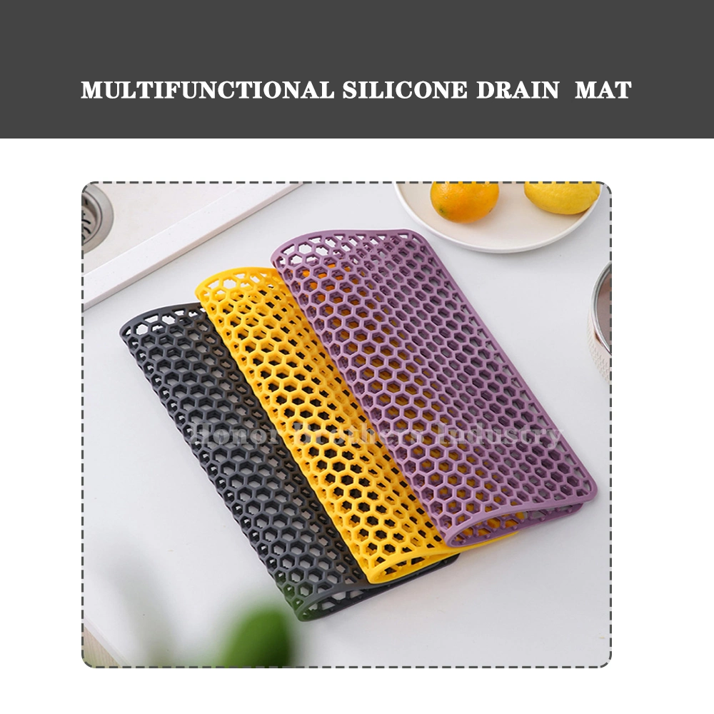 Honeycomb Cushion Heat-Resistant Placemat Insulation Silicone Rubber Kitchen Sink Mat