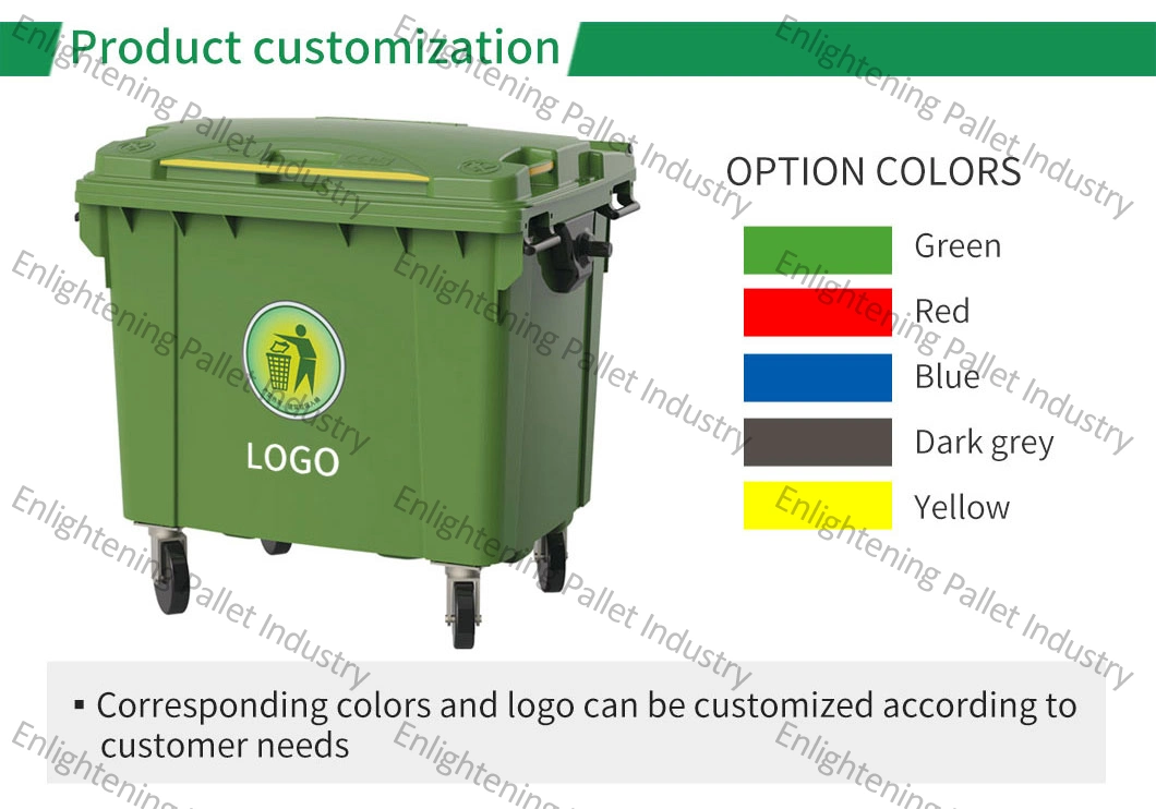 120/240L/1100L/660L Large Outdoor Public Street HDPE 4 Wheel Mobile Dustbin Industrial Plastic Trash /Rubbish/Garbage/Wheelie Bin Waste Container with Lid Pedal
