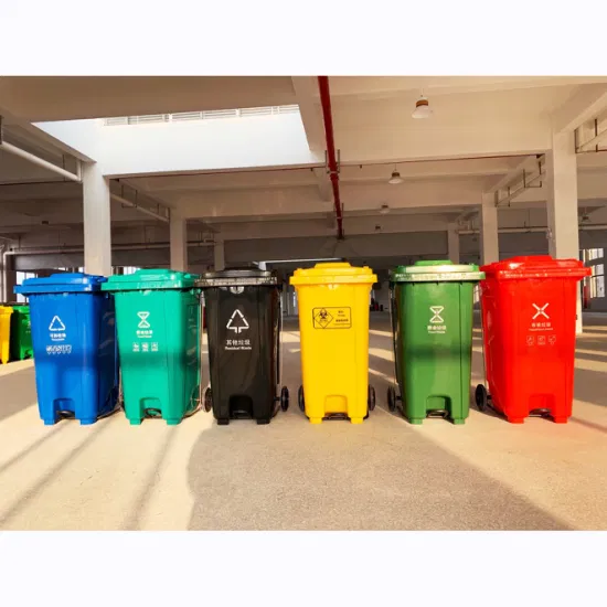 240L Trash Can Outdoor Plastic Dustbin 240 Liter Rubbish Garbage Container Wheelie Waste Bin with Foot Pedal