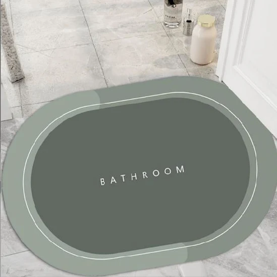 Innovative Quickly Drying Anti Slip Bathroom Area Rug Floor Mat Soft Diatomite Absorbent Shower Sink Bathtub Bath Mat