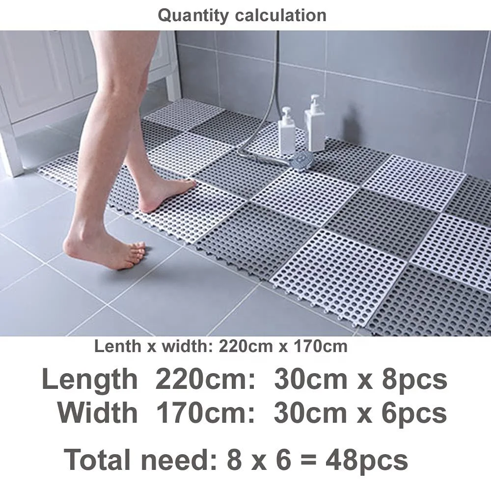 Eco Friendly Non-Slip Bathroom Anti Mat Small Round Hole TPE Kitchen Balcony Toilet Bath Mats