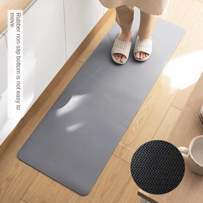 Innovative Rug Mat Super Absorbent Quick Dry Rubber Backed Dirt Resistant Bath Rugs Mats Non Slip Gray Bathroom Rug for Shower Sink Bathtub