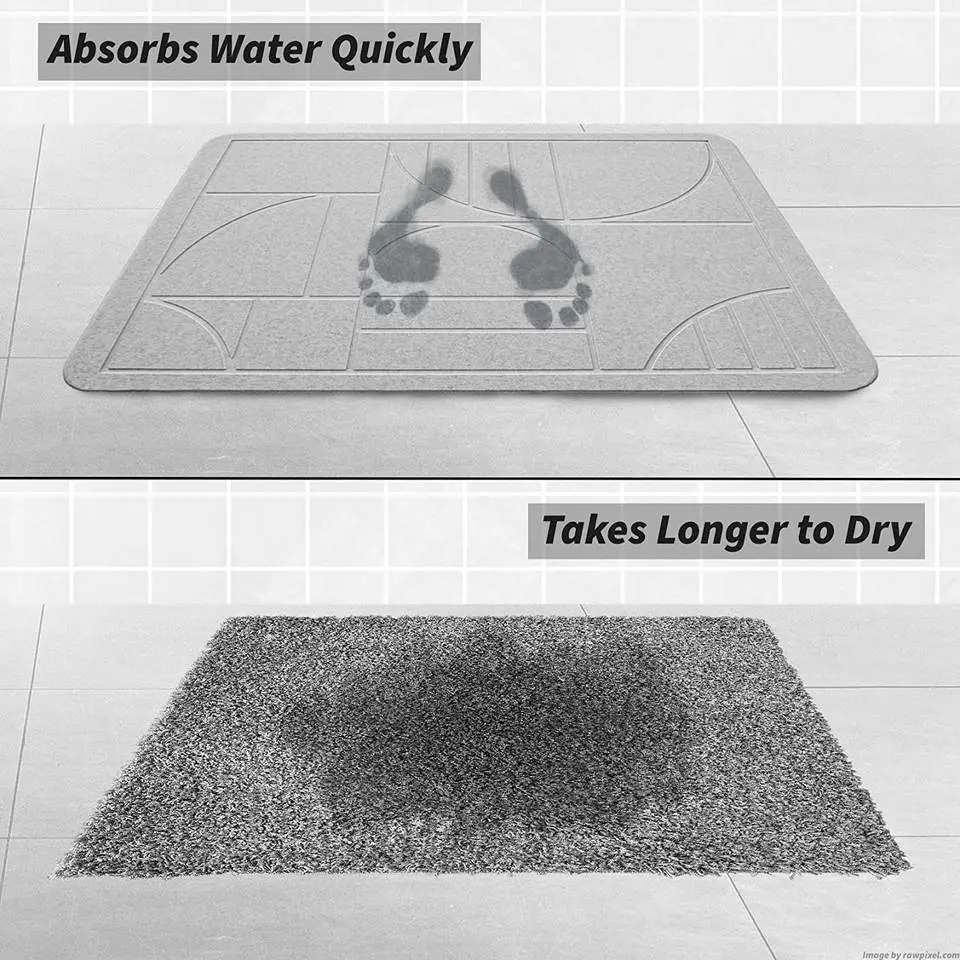 Diatomite Stone Bath Fast Water Drying Diatom Mud Foot Pad Bathroom Floor Mats Diomataceous Earth Bath Mat