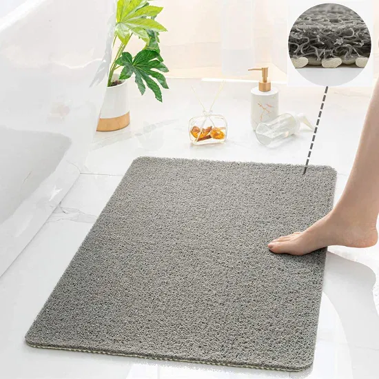 Hot Selling Various Shapes Bathroom Mat with Suction Loofah PVC Bath Mat